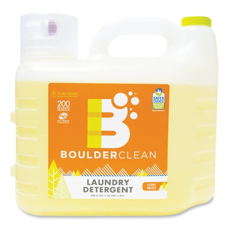 Boulder Clean Liquid Laundry Detergent, Citrus Breeze, 200 oz Bottle, PK2 PK 003038CT